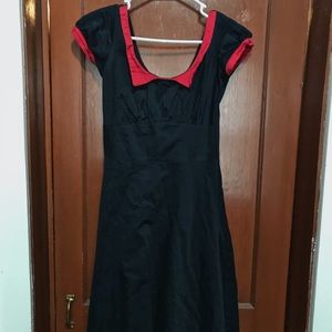 Navy and red pinup couture dress